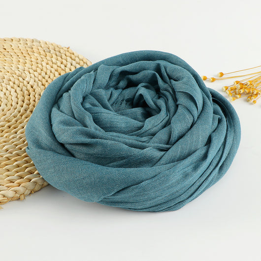 Pañuelo Artístico de Algodón y Lino en Colores Puros para Mujer - Image 19