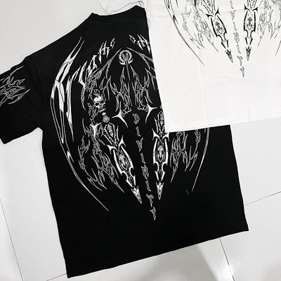 Playera Holgada de Algodón Talla Grande Estilo Oscuro - Image 10
