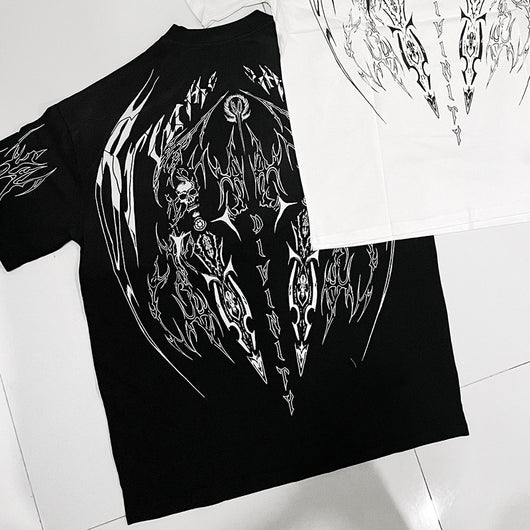Playera Holgada de Algodón Talla Grande Estilo Oscuro - Image 10