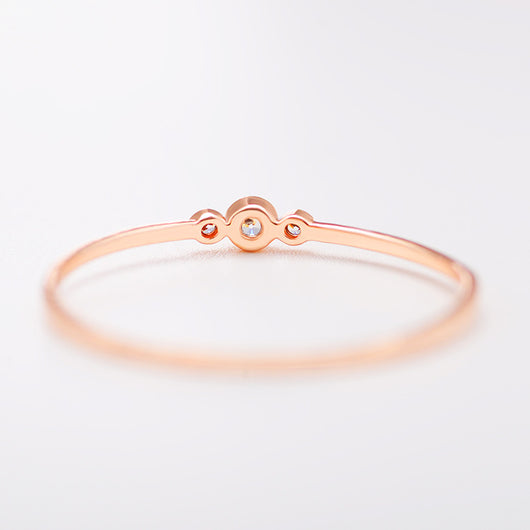 Anillos Articulados de Cobre con Tres Diamantes de Circonia - Image 4