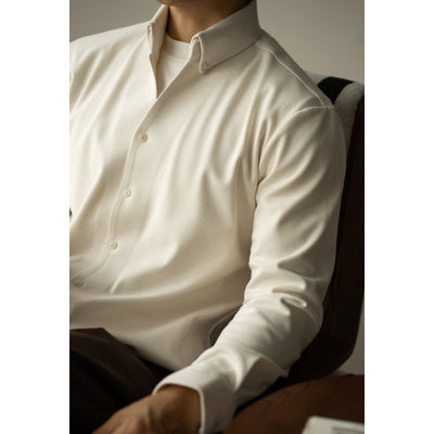 Camisa Casual de Cuello Vuelto Manga Larga para Hombre - Diseño Cálido y Versátil - Image 3