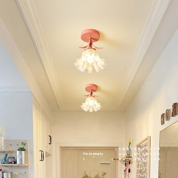 Lámpara LED Decorativa Pasillo Flor Linglan Crema