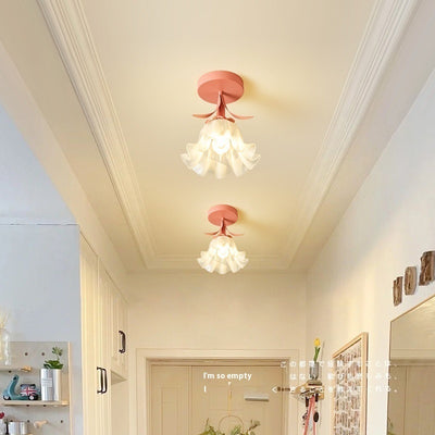 Lámpara LED Decorativa Pasillo Flor Linglan Crema
