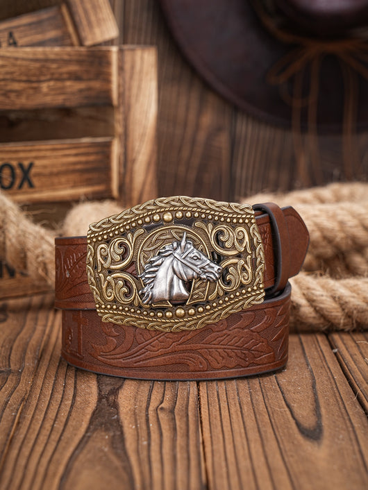 Cinturón Vaquero Retro Tallado con Personalidad para Hombre - Image 13