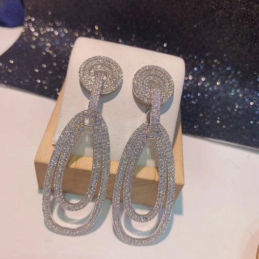 Aretes de Plata 925 Estilo Europeo Ovalados - Elegancia y Temperamento Lujo