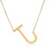 Fabulous Rose Dorado Plated Stainless Steel Initial Letter Pendant Necklace Dorado J