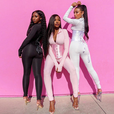 Jumpsuit Casual con Cierre Frontal y Ajuste en Cintura