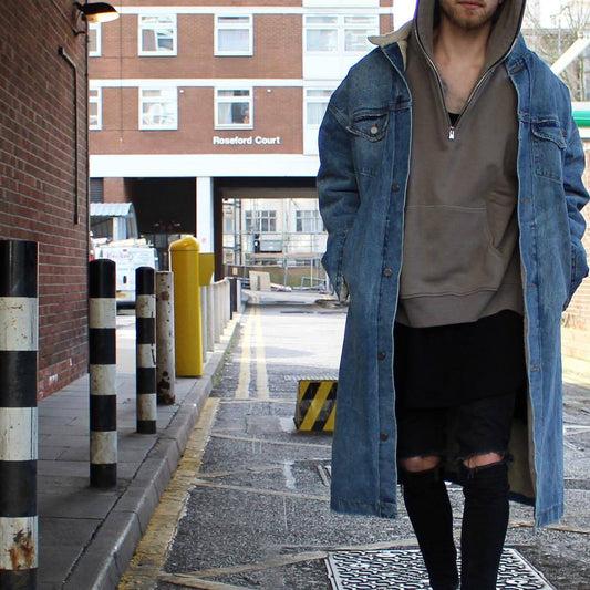 Abrigo Denim Forrado en Felpa para Otoño e Invierno - Image 2
