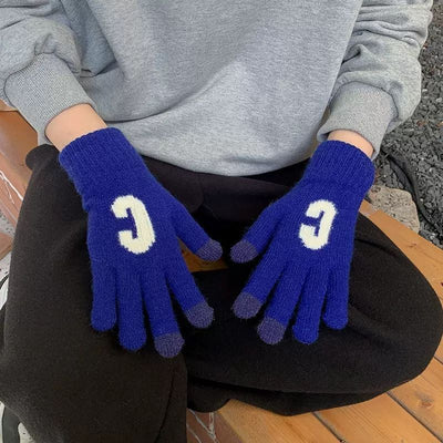 Guantes Tejidos de Lana Gruesa Letra C en Colores Pastel - Cálidos y Adorables - Image 13