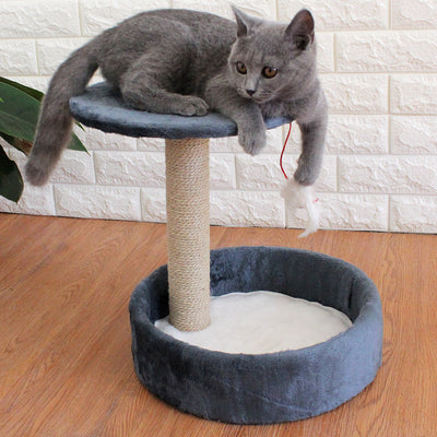 Árbol Rascador para Gatos Pequeños con Plataforma Saltadora y Casa Cuatro Estaciones - Image 4