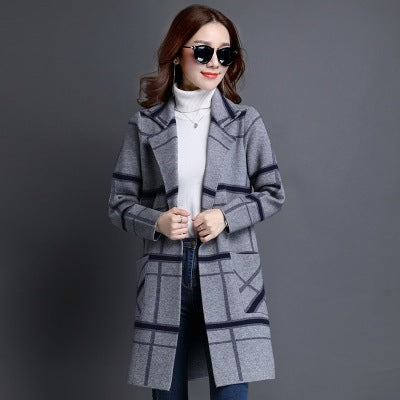 Cardigan de Cuadros Grandes para Otoño e Invierno - Saco Tipo Blazer
