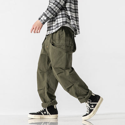 Pantalones Funcionales Retro Lavados de Color Sólido - Image 17