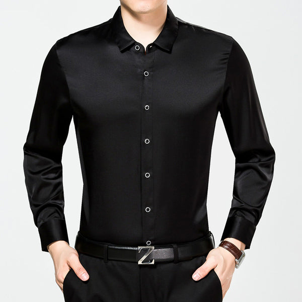 Camisa de Seda Premium Color Puro