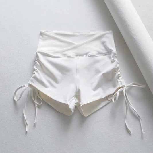 Shorts Deportivos Yoga Cintura Alta con Cordón Ajustable