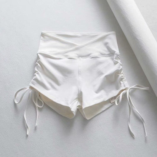 Shorts Deportivos Yoga Cintura Alta con Cordón Ajustable
