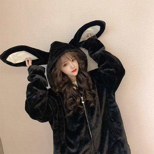 Sudaderas Góticas Harajuku para Parejas con Conejo Adorable - Otoño Invierno - Image 2