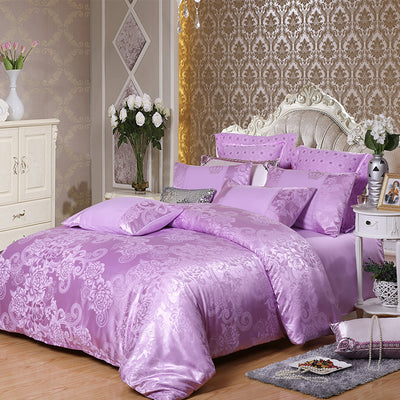 Juego de Cama Satinado Jacquard de Cuatro Piezas - Image 5