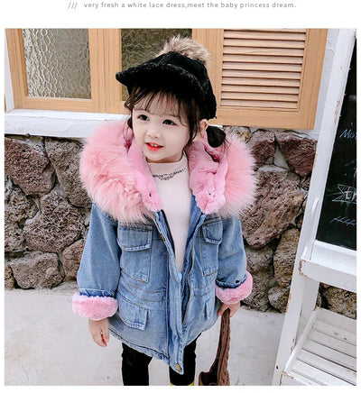Chaqueta de Niña Denim con Forro de Terciopelo para Otoño e Invierno - Image 19