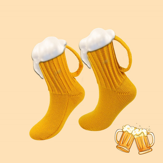 Calcetines Largos 3D Cerveza - Calcetines Térmicos Unisex Invierno Colorblock