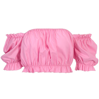 Blusa Rosa con Mangas Burbuja y Hombros Descubiertos - Image 4