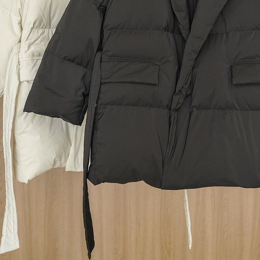 Chaqueta Acolchada Suelta de Largo Medio con Cuello de Traje - Image 23