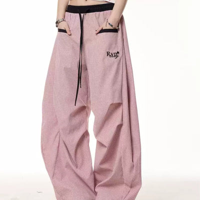 Pantalones Sueltos a Rayas Retro de Contraste para Mujer - Comodidad de Verano - Image 4