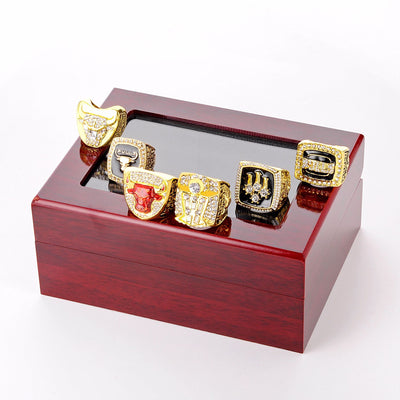 Juego de Anillo Campeón Chicago Bulls en Caja de Madera - Image 5
