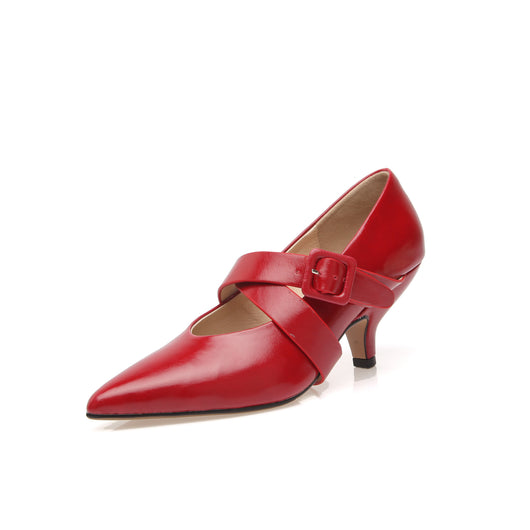 Zapatos de Tacón Alto Punta Fina con Hebilla Ajustable para Mujer - Image 9