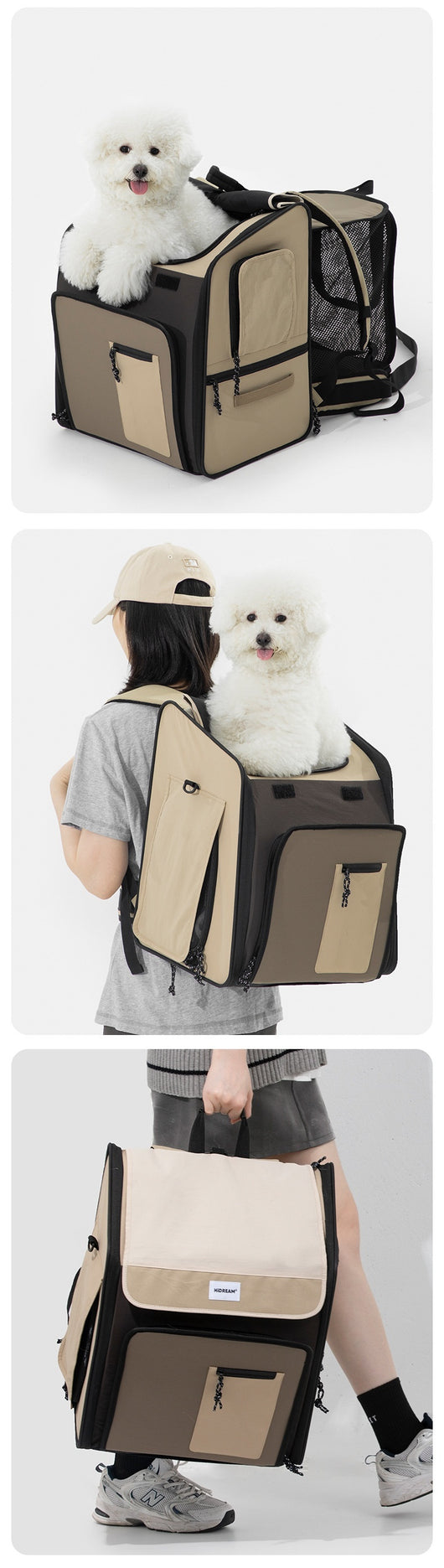 Mochila Transportadora Respirable para Gatos y Perros - Gran Capacidad Portátil - Image 8