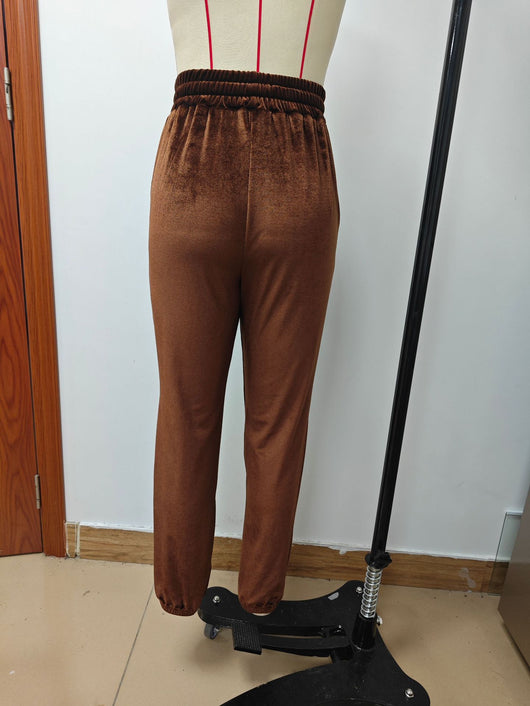 Pantalones Jogger de Terciopelo Estilo Coreano con Cintura Elástica para Mujer - Image 20