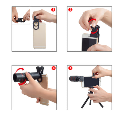 Lente Telescópico 18X para Celular con Clip Universal y Trípode - Image 4