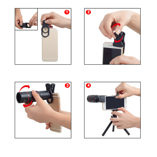 Lente Telescópico 18X para Celular con Clip Universal y Trípode - Image 4