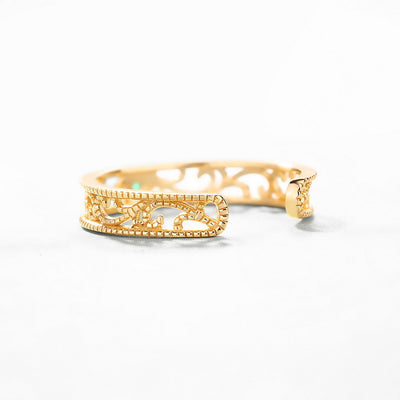 Anillo de Encaje Calado con Rayas Delicadas - Image 3