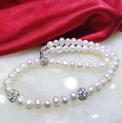 Conjunto de Collar y Pulsera de Perlas 8-9mm - Image 3