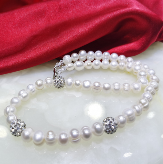 Conjunto de Collar y Pulsera de Perlas 8-9mm - Image 3