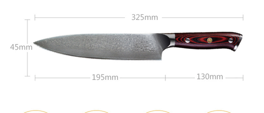 Cuchillo de Chef Japonés 8 Pulgadas VG10 Damasco 73 Capas Mango de Madera de Rosa - Image 4