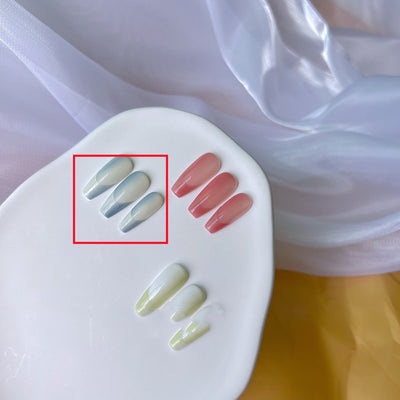 Uñas Postizas Degradado Bicolor Removibles - Diseño Francés Moderno - Image 5