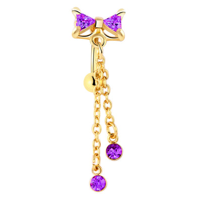 Piercing Ombligo Arco de Diamantes en Acero Inoxidable - Image 8