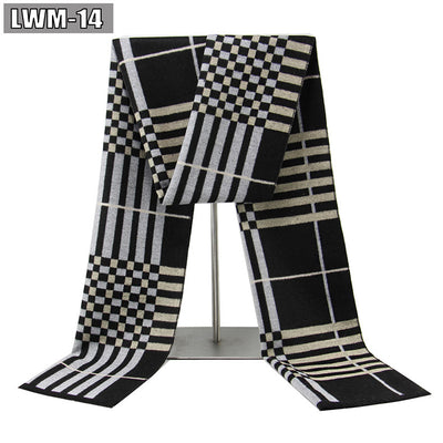 Bufanda de Cachemira Cuadros Hombre Estilo Europeo para Otoño e Invierno - Image 18