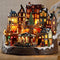 Casa Navideña Luminosa con Tren Giratorio y Música LED