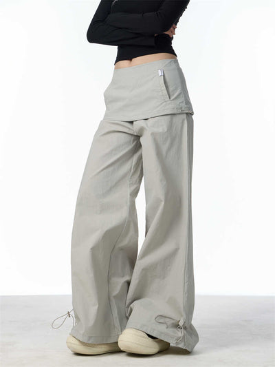 Pantalón Ancho Tipo Overol con Efecto Dos Piezas y Detalle Bandage - Image 16