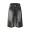 Shorts de Mezclilla Suelta con Detalles de Pintura Contrast para Hombre