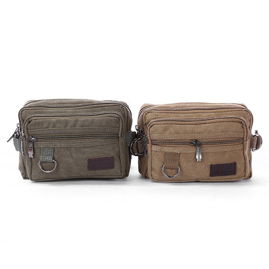 Riñonera de Lona con 4 Bolsillos para Hombre - Bolsa de Cintura Ajustable para Viajes y Actividades Outdoor - Image 8