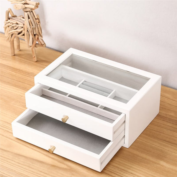 Caja Organizadora de Madera para Joyas y Maquillaje