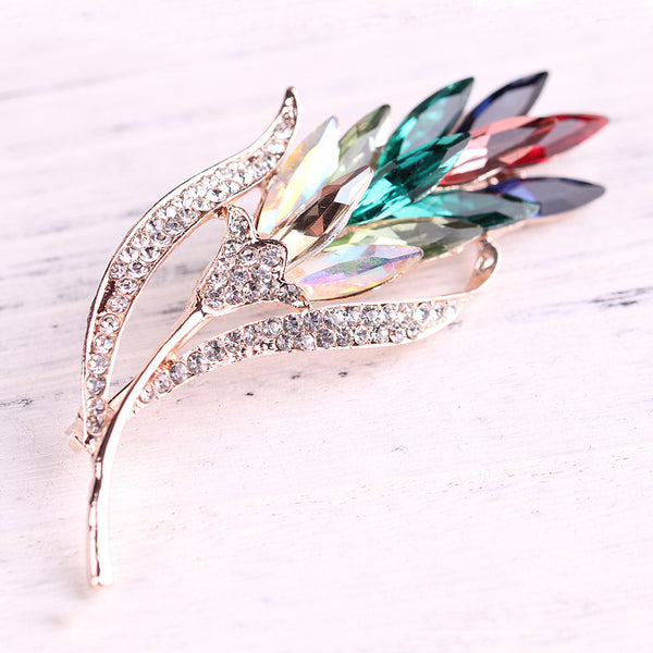 Broche Hoja de Cristal