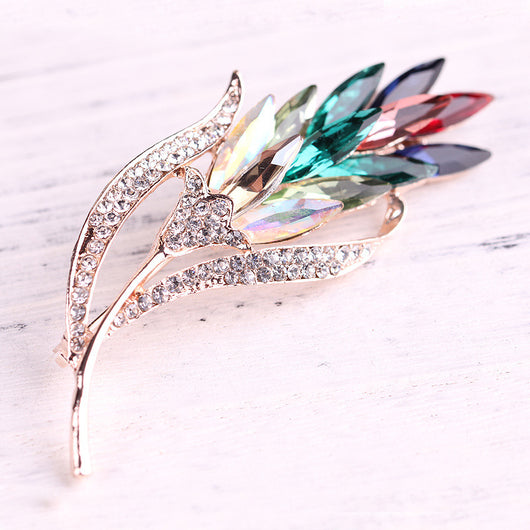 Broche Hoja de Cristal