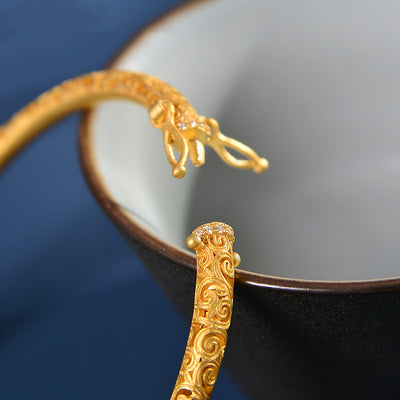 Pulsera de Plata Esterlina con Baño de Oro Antiguo Estilo Vintage - Image 4