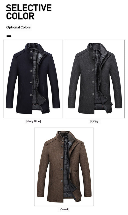 Abrigo de Lana para Hombre con Cuello de Pie - Calidez y Estilo - Image 8