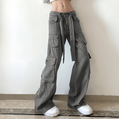 Pantalones Vaqueros Grises Retro Estilo Europeo para Mujer - Image 4