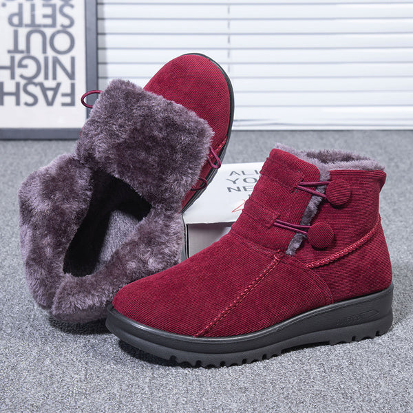 Zapatos de Algodón para Mujer con Tubo Acolchado de Terciopelo